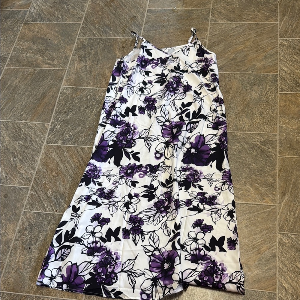 Floral Purple and Black Dress